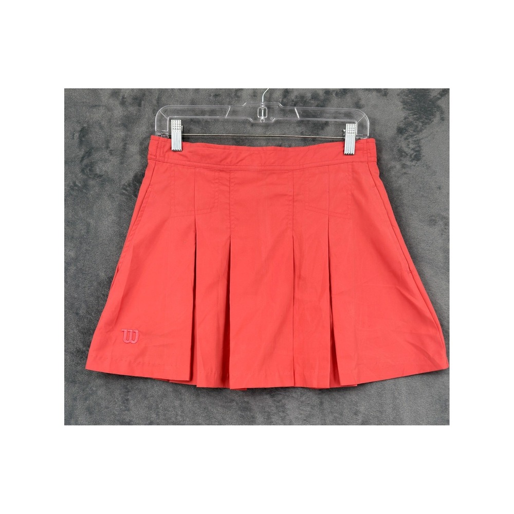 Wilson Skirt Womens Size 8 Coral Pink Pleated Tennis Golf Athletic Pockets Zip